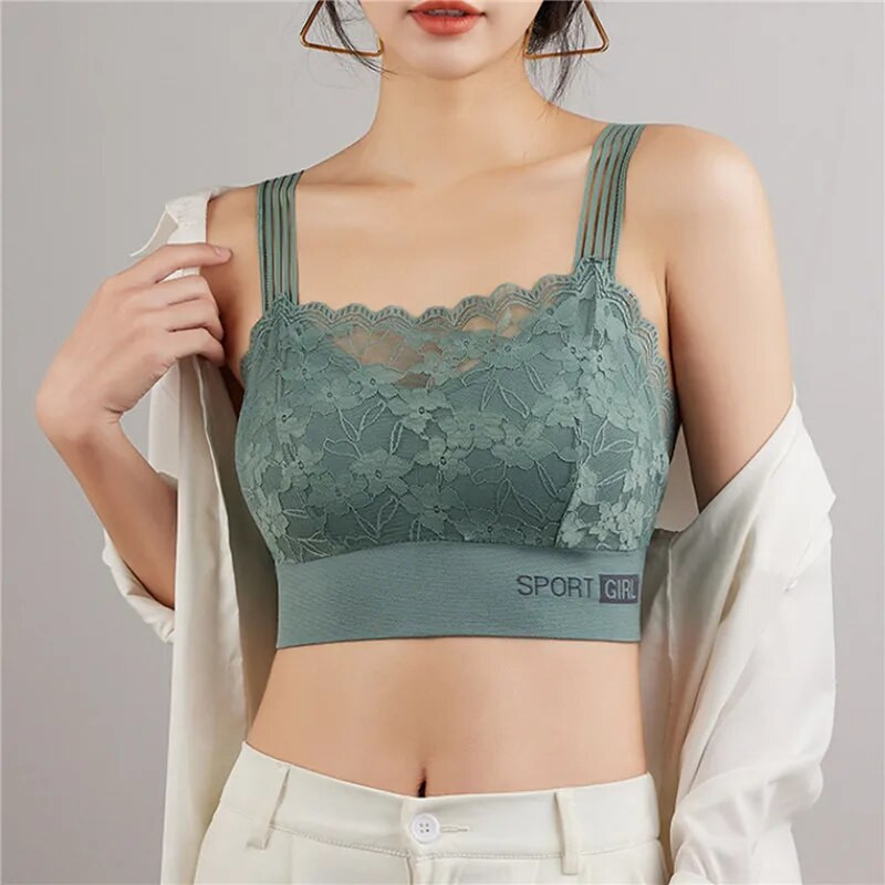 Seksuali nėriniuota moteriška liemenėlė, maža krūtinė, surenkama nuo smukimo besiūlė sportinė graži nugara Moteriški apatiniai, atsparūs smūgiams, apvyniota krūtinė