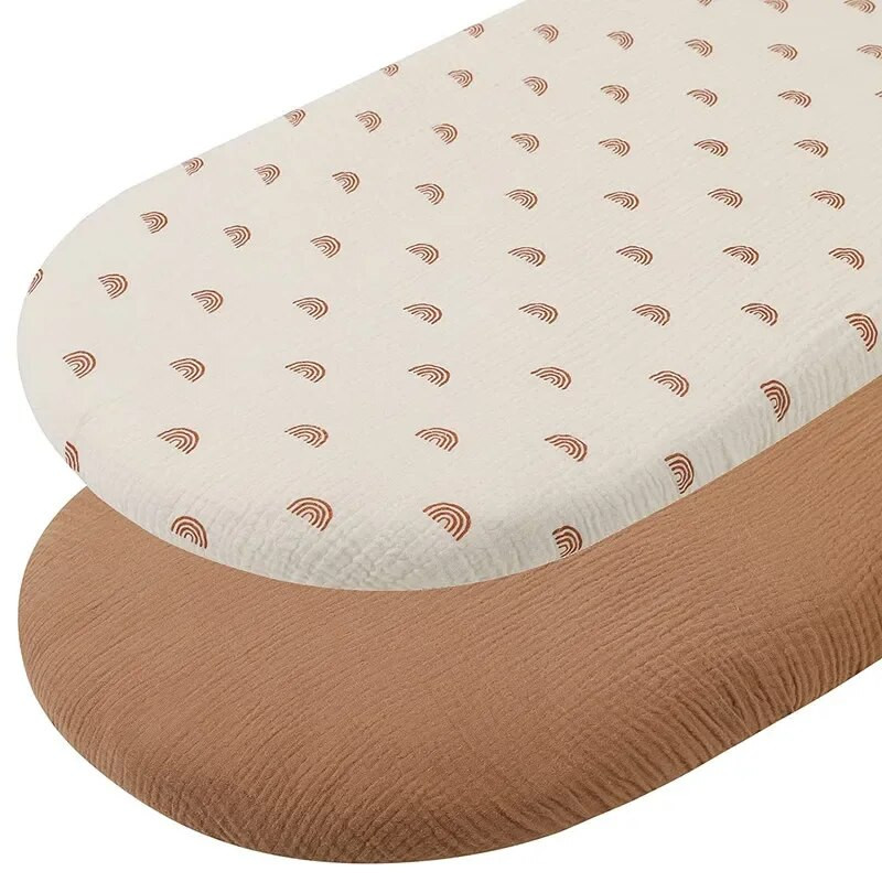 Baby Muslini võrevoodilinad Sobivad võrevoodilinad standardse võrevoodi madratsi jaoks 32,3x16,9x3,9 tolli neutraalse musliinmarli võrevoodi voodilina