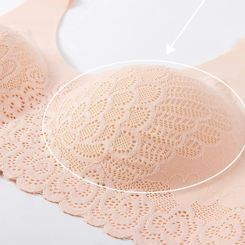 Σουτιέν Plus Size 3XL4XL Σουτιέν χωρίς ραφές για Γυναικεία Εσώρουχα BH Sexy Lace Brassiere Push Up Bralette with Pad Vest Top σουτιέν