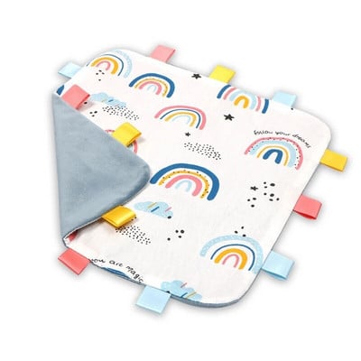 Upokojujúci uterák pre novorodencov, farebné bezpečnostné štítky, deka, upokojujúca senzorická mäkká deka pre novorodencov a batoľatá, darček