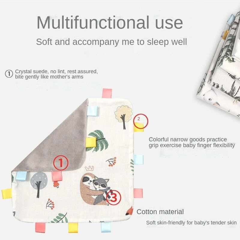 Upokojujúci uterák pre novorodencov, farebné bezpečnostné štítky, deka, upokojujúca senzorická mäkká deka pre novorodencov a batoľatá, darček
