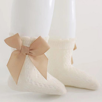 EWODOS 0-5 ετών Βρεφικά κοριτσάκια Χαριτωμένα κάλτσες στον αστράγαλο Καλοκαιρινό διχτυωτό αναπνεύσιμο φιόγκο Πριγκίπισσα νήπιο κάλτσες για πάρτι γαμήλιο ταξίδι