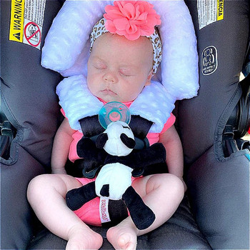 Baby Safety Car Μαλακό μαξιλάρι στήριξης κεφαλής ύπνου με ασορτί λουρί ζώνης ασφαλείας Καλύμματα παιδικού καροτσιού Προστασία αυχένα