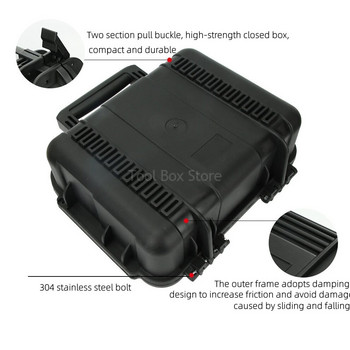 Пластмасова кутия за инструменти Запечатана водоустойчива кутия за оборудване Удароустойчива кутия за инструменти Безопасна защитна кутия за инструменти Куфар Куфар за открито