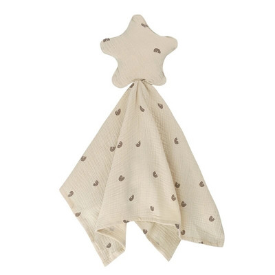 New Born rahustav rahustav rätik, 100% orgaaniline puuvill Moon Star mänguasjadetail beebilohutus Armas musliinist turvatekk