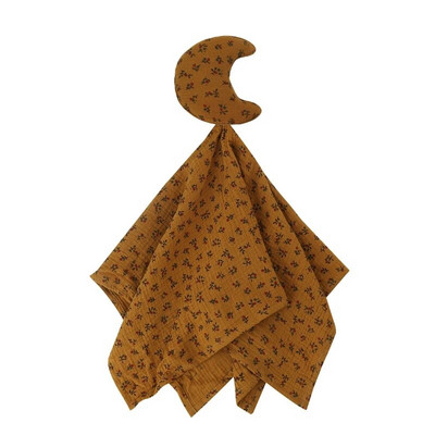 New Born rahustav rahustav rätik, 100% orgaaniline puuvill Moon Star mänguasjadetail beebilohutus Armas musliinist turvatekk