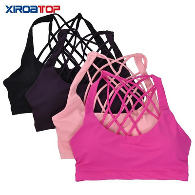 Sutien sport de înaltă calitate pentru femei Push Up Cross Back Yoga alergare antrenament sală antrenament lenjerie de corp Crop tops sutiene fitness pentru femei