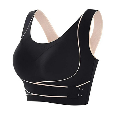 Sutien sport, cu cataramă reglabilă în față, fără fir, căptușit, confortabil, sală de gimnastică, lenjerie de yoga, respirabil, antrenament, fitness, intensitate scăzută, femei