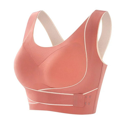 Sutien sport, cu cataramă reglabilă în față, fără fir, căptușit, confortabil, sală de gimnastică, lenjerie de yoga, respirabil, antrenament, fitness, intensitate scăzută, femei