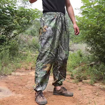 Ултра тънки дишащи пълни панталони за лов и риболов Летни панталони с камуфлажен камуфлаж против комари Bionic Camouflage Ghillie Дълги панталони