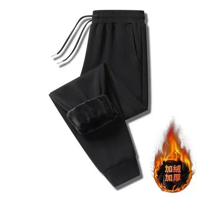 Pantaloni din fleece de iarnă Pantaloni termici groși și caldi pentru bărbați Pantaloni de fitness cu șnur Pantaloni de sport pentru jogging Pantaloni de sport pentru gimnastică Alergare Fitness Leggings