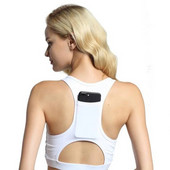 Moteriška sportinė liemenėlė su telefono kišeniniu spausdinimu, jogos viršutinė dalis, kūno rengybos bėgimo apranga, paminkštinta treniruoklių salės liemenėlė, belaidis viršus