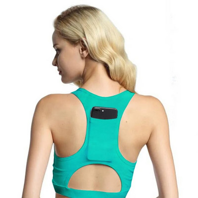 Moteriška sportinė liemenėlė su telefono kišeniniu spausdinimu, jogos viršutinė dalis, kūno rengybos bėgimo apranga, paminkštinta treniruoklių salės liemenėlė, belaidis viršus