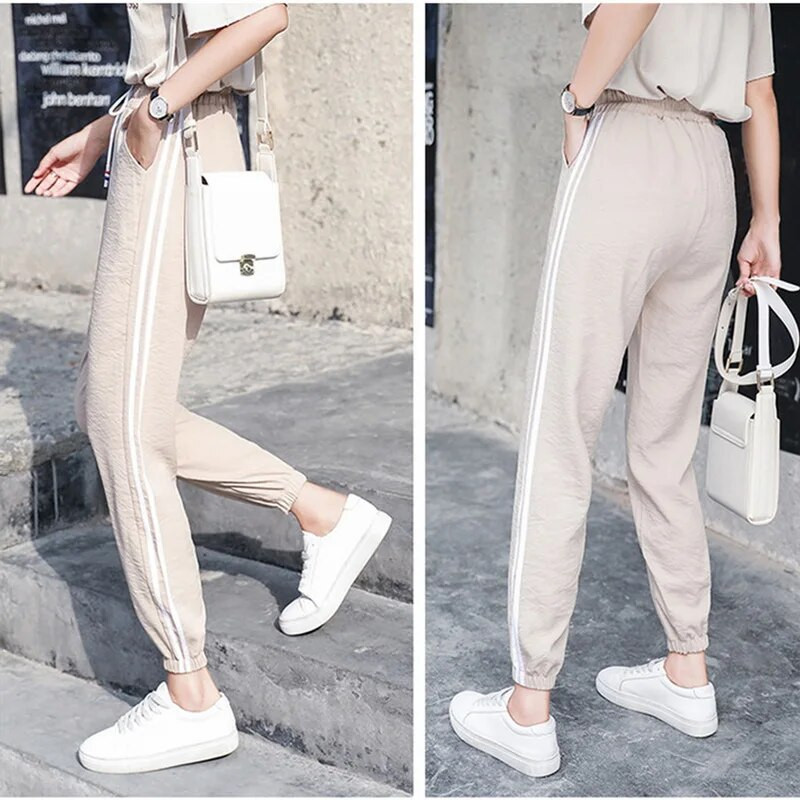 Moteriškos mados Vienspalvės krovininės kelnės Korėjos sportinės kelnės Oversize Sweat Joggers Sportinės kelnės Baggy Kelnės Drabužiai Sportinės kelnės