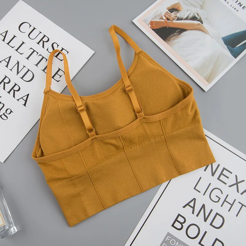 Naiste spordirinnahoidja seljatugi Kiire kuiv polsterdatud põrutuskindel jõusaal Fitness Jooks Sport rinnahoidjad Push Up rinnahoidjad Crop Top