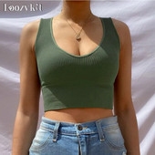 Gym Top Γυναικείο Σουτιέν χωρίς ραφή Αθλητικό Σουτιέν γυμναστικής Γιόγκα Bralette Tank Top Crop Top Cami Scoop Λαιμός με ραβδώσεις Basic Tee U Back Camisole