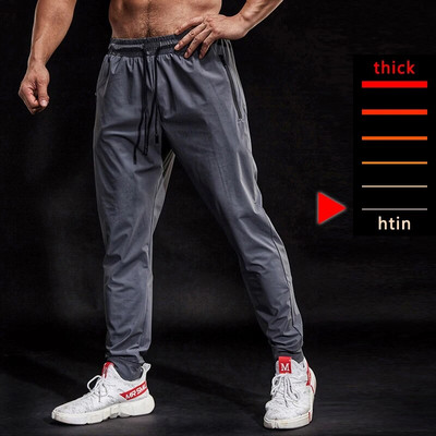 BINTUOSHI Pantaloni de sport elastici respirabili Pantaloni de alergare pentru bărbați buzunare cu fermoar Pantaloni de antrenament Jogging Pantaloni de fitness pentru bărbați
