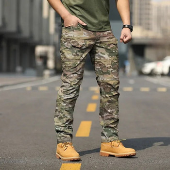 Модни черни армейски панталони с множество джобове Ежедневни панталони Мъжки военни тактически джогери Камуфлажни карго панталони Тактически панталони
