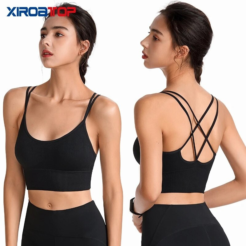 Naiste rinnahoidjad hingav spordirinnahoidja higistamisvastane põrutuskindel polsterdatud spordirinnahoidja joogatop Sportlik jõusaal Jooksmine Fitness Treening Sporditopp