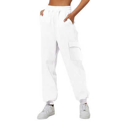Pantaloni de sport subțiri, largi, cu talie înaltă, jogging, confortabili, cu talie înaltă, pentru femei, cu șnur, pantaloni din lână, pentru femei, scurti