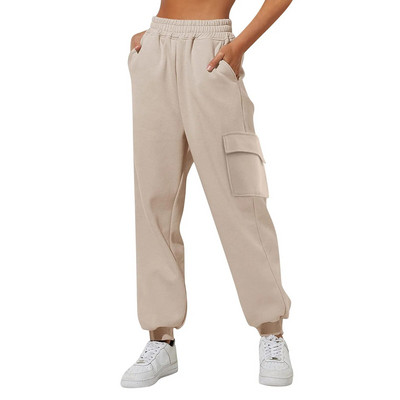 Pantaloni de sport subțiri, largi, cu talie înaltă, jogging, confortabili, cu talie înaltă, pentru femei, cu șnur, pantaloni din lână, pentru femei, scurti
