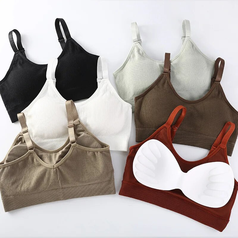 Безшевен спортен сутиен Дамски фитнес топ Йога сутиен за чаша Черен бял Бягане Йога Фитнес топ Дамски Push Up спортен сутиен Топ Bh