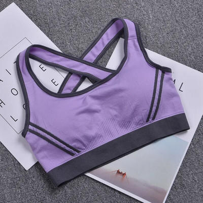 Sutien sport pentru femei Sutien de alergare încrucișat, fără sudură, rezistent la șocuri și confortabil, respirabil, pentru yoga, sutien sport