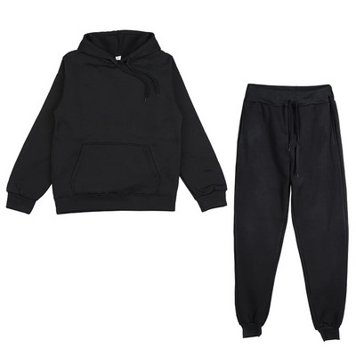 Trening de damă, plin, cu glugă, costume sport, toamnă, caldă, hanorace, ocazional, cu mânecă lungă, hanorace și pantaloni, fleece, set de două piese