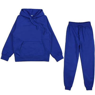 Trening de damă, plin, cu glugă, costume sport, toamnă, caldă, hanorace, ocazional, cu mânecă lungă, hanorace și pantaloni, fleece, set de două piese