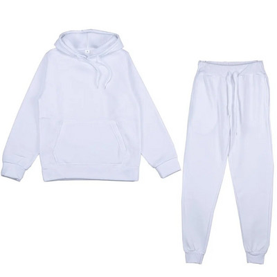 Trening de damă, plin, cu glugă, costume sport, toamnă, caldă, hanorace, ocazional, cu mânecă lungă, hanorace și pantaloni, fleece, set de două piese