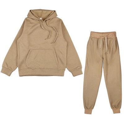 Trening de damă, plin, cu glugă, costume sport, toamnă, caldă, hanorace, ocazional, cu mânecă lungă, hanorace și pantaloni, fleece, set de două piese