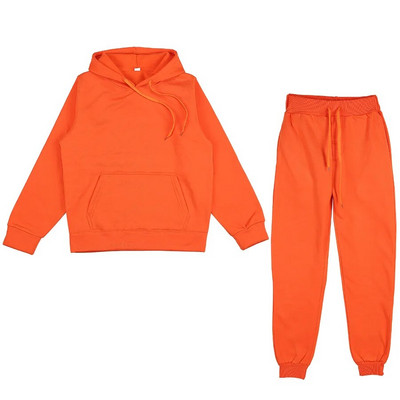 Trening de damă, plin, cu glugă, costume sport, toamnă, caldă, hanorace, ocazional, cu mânecă lungă, hanorace și pantaloni, fleece, set de două piese