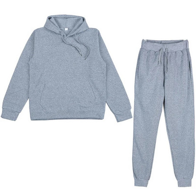 Trening de damă, plin, cu glugă, costume sport, toamnă, caldă, hanorace, ocazional, cu mânecă lungă, hanorace și pantaloni, fleece, set de două piese