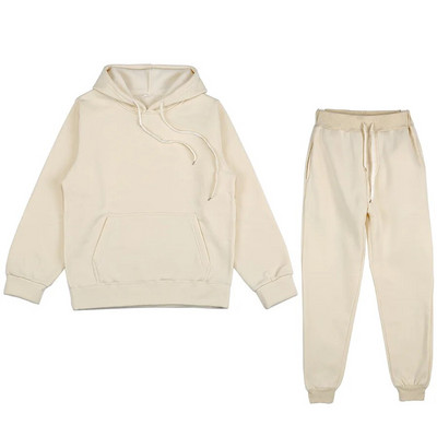 Trening de damă, plin, cu glugă, costume sport, toamnă, caldă, hanorace, ocazional, cu mânecă lungă, hanorace și pantaloni, fleece, set de două piese