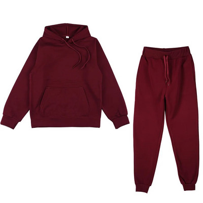 Trening de damă, plin, cu glugă, costume sport, toamnă, caldă, hanorace, ocazional, cu mânecă lungă, hanorace și pantaloni, fleece, set de două piese