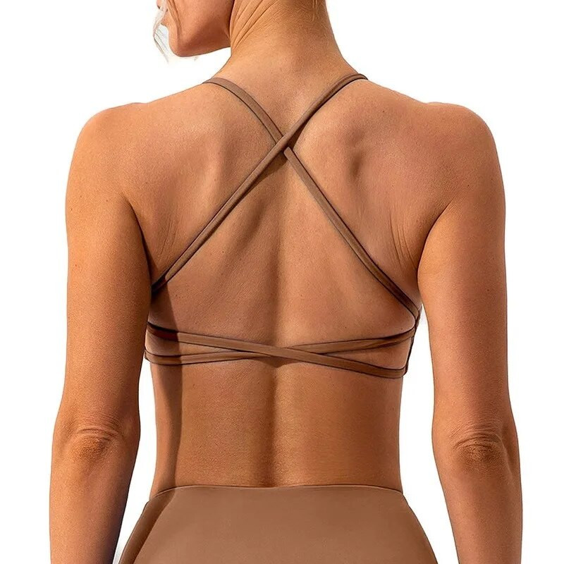 Αθλητικό σουτιέν Cross Strap Γυναικείο Push Up Αθλητικό σουτιέν Yoga Crop Top Brassiere Fitness Gym Top Αναπνεύσιμο Beauty Back Top Σουτιέν γυμναστικής