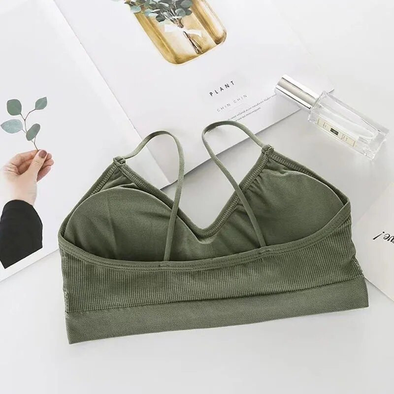 Κορυφαίο γυναικείο σωληνάκι Αθλητικά σουτιέν για γυμναστήριο Fast Dry Elastic padded Gym Running bras Fitness Yoga Sport αναπνεύσιμες μπλούζες
