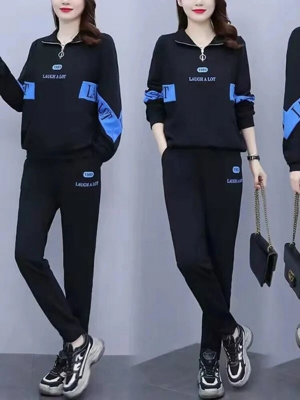 Sportiniai kostiumai, moteriškas sportinis kostiumas, naujas laisvalaikio amžių mažinantis dviejų dalių komplektas, temperamento pavasario ir rudens sporto salės kostiumas, moteris, 2022 m.