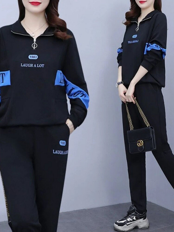 Sportiniai kostiumai, moteriškas sportinis kostiumas, naujas laisvalaikio amžių mažinantis dviejų dalių komplektas, temperamento pavasario ir rudens sporto salės kostiumas, moteris, 2022 m.