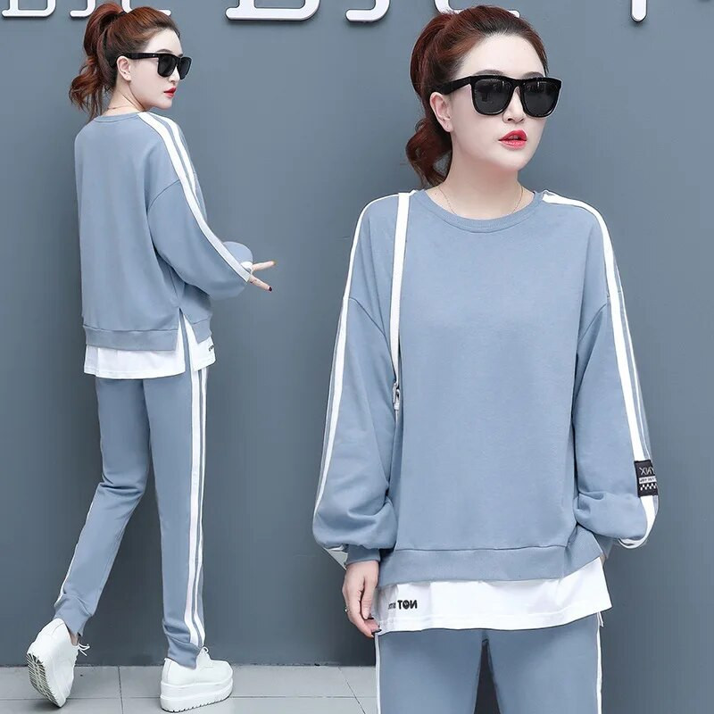 Ανοιξιάτικη γυναικεία αθλητική φόρμα αθλητική φαρδιά φούτερ+φούτερ Casual Jogger Running Outfit Outfit Αθλητικά ρούχα