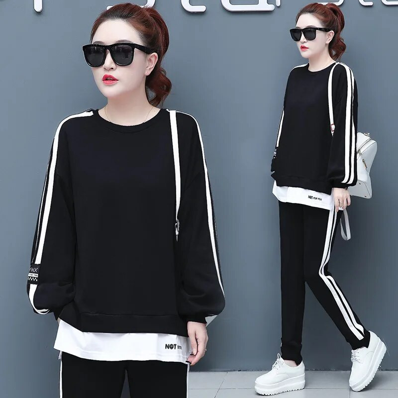 Ανοιξιάτικη γυναικεία αθλητική φόρμα αθλητική φαρδιά φούτερ+φούτερ Casual Jogger Running Outfit Outfit Αθλητικά ρούχα