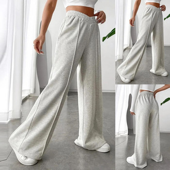 Свободни удобни едноцветни домашни спортни панталони с широки крачоли Карго панталони Удобни панталони за жени Ежедневни