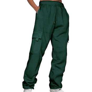 Дамски плътни панталони с шнур и ластик на талията Панталони с панталони Удобни дамски спортни панталони
