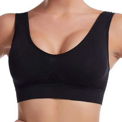 Alergare Mesh Hollow Vent Hole Mesh Lenjerie sport pentru femei Top sport Sutien magic Crop Lenjerie sexy Topuri Sâni mari alergare