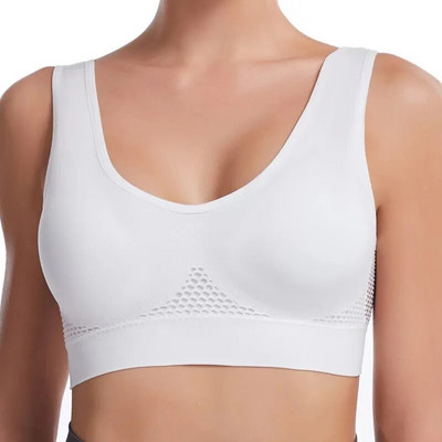 Alergare Mesh Hollow Vent Hole Mesh Lenjerie sport pentru femei Top sport Sutien magic Crop Lenjerie sexy Topuri Sâni mari alergare
