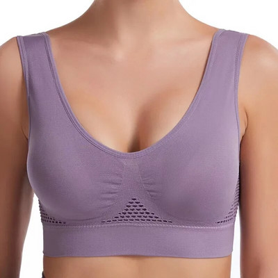 Alergare Mesh Hollow Vent Hole Mesh Lenjerie sport pentru femei Top sport Sutien magic Crop Lenjerie sexy Topuri Sâni mari alergare