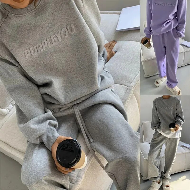 2023. aasta vabaaja treeningu spordiülikonnad, soojad, sügistalvised, sügistalvised naiste komplektid, O-kaelusega pullover, kapuuts + püksid, kaheosaline komplekt