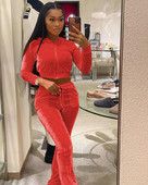 Set de 2 piese sexy de epocă pentru femei Trening Toamnă Iarnă Sport Costum Casual Solid mânecă lungă