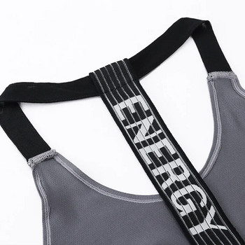 Μπλούζες γυμναστικής 2023 Γυναικεία αθλητικά κορυφαία γράμματα χωρίς πλάτη πουκάμισα Αμάνικα μπλούζες γιόγκα Fitness Running Quick Dry Tank Crop Top