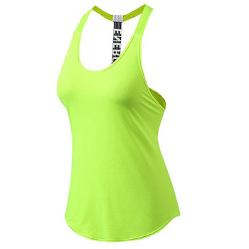 Μπλούζες γυμναστικής 2023 Γυναικεία αθλητικά κορυφαία γράμματα χωρίς πλάτη πουκάμισα Αμάνικα μπλούζες γιόγκα Fitness Running Quick Dry Tank Crop Top